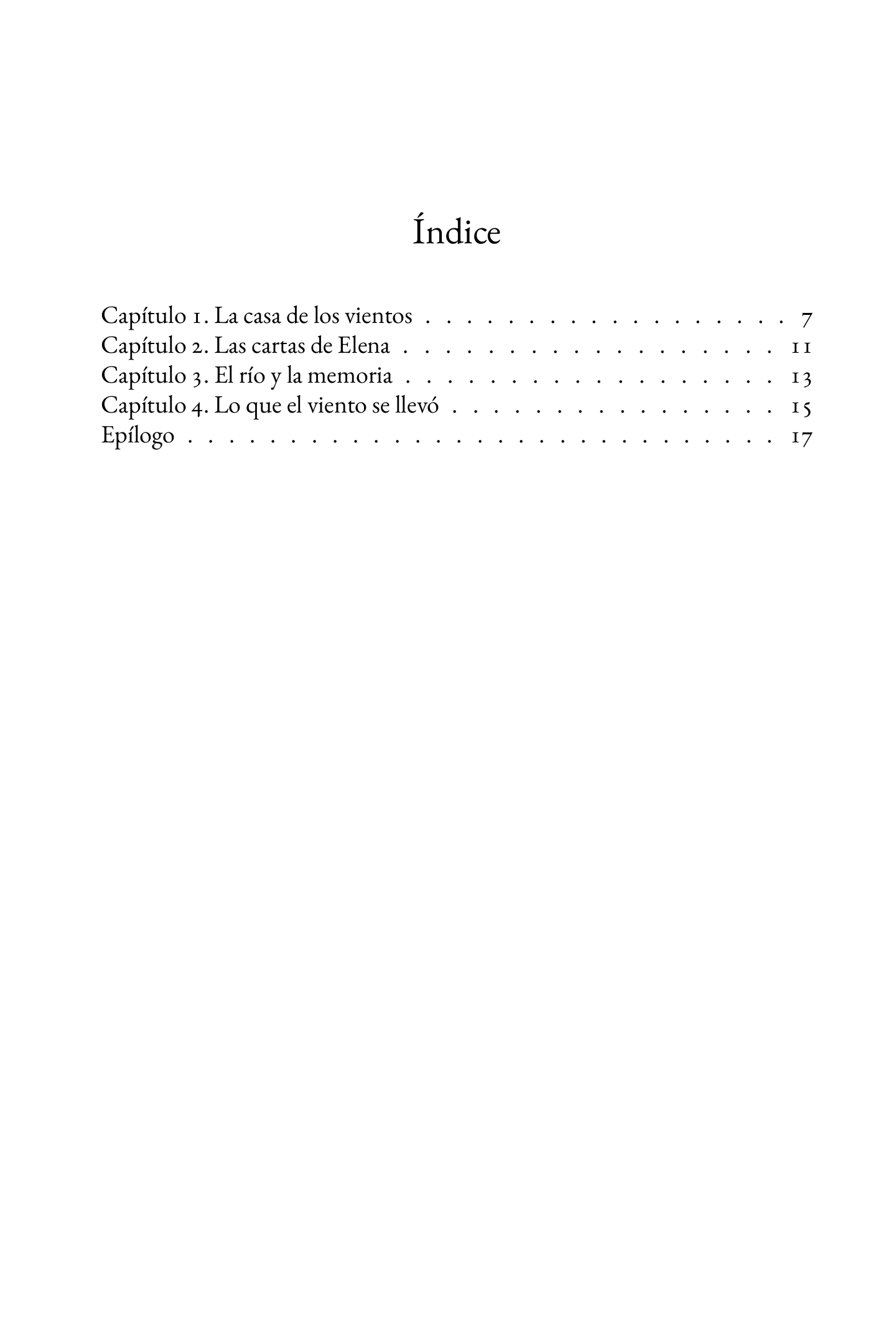 Índice con números de página