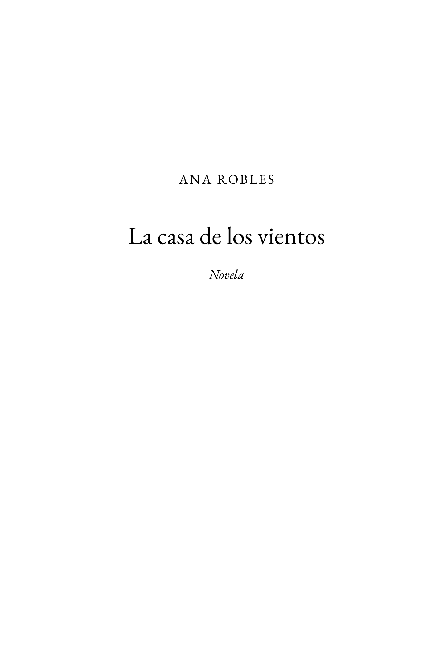 Portadilla con el nombre del autor y el título