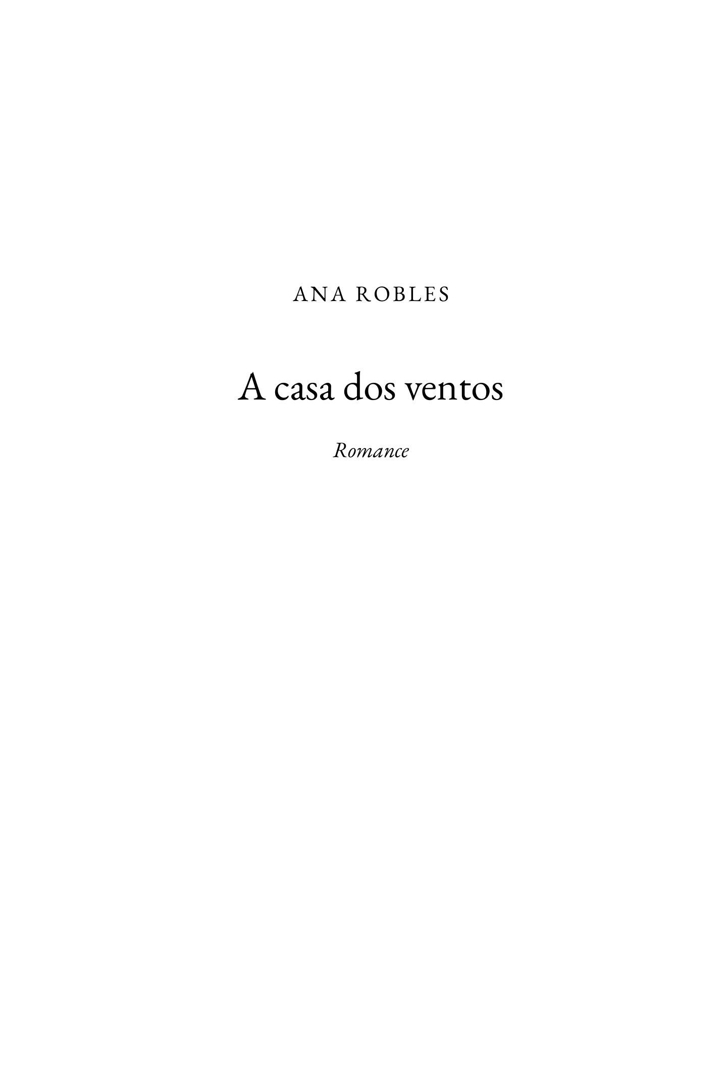 Folha de rosto com o nome do autor e o título